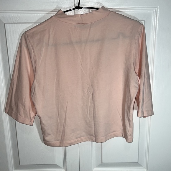 ASOS Light Pink Turtleneck Crop Top With A 3/4 Sleeve - Picture 10 of 11